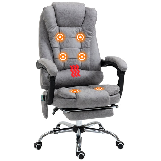 Vinsetto Heated 6 Points Vibration Massage Executive Office Chair Adjustable Swivel Ergonomic High Back Desk Chair Recliner with Footrest Grey #10 Top Sellingin Office Chairs 5