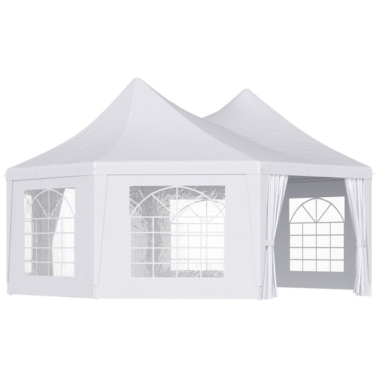 Outsunny 3 x 3m Pop Up Gazebo, Wedding Party Canopy Tent Marquee with Carry Bag and Windows, White 4.8