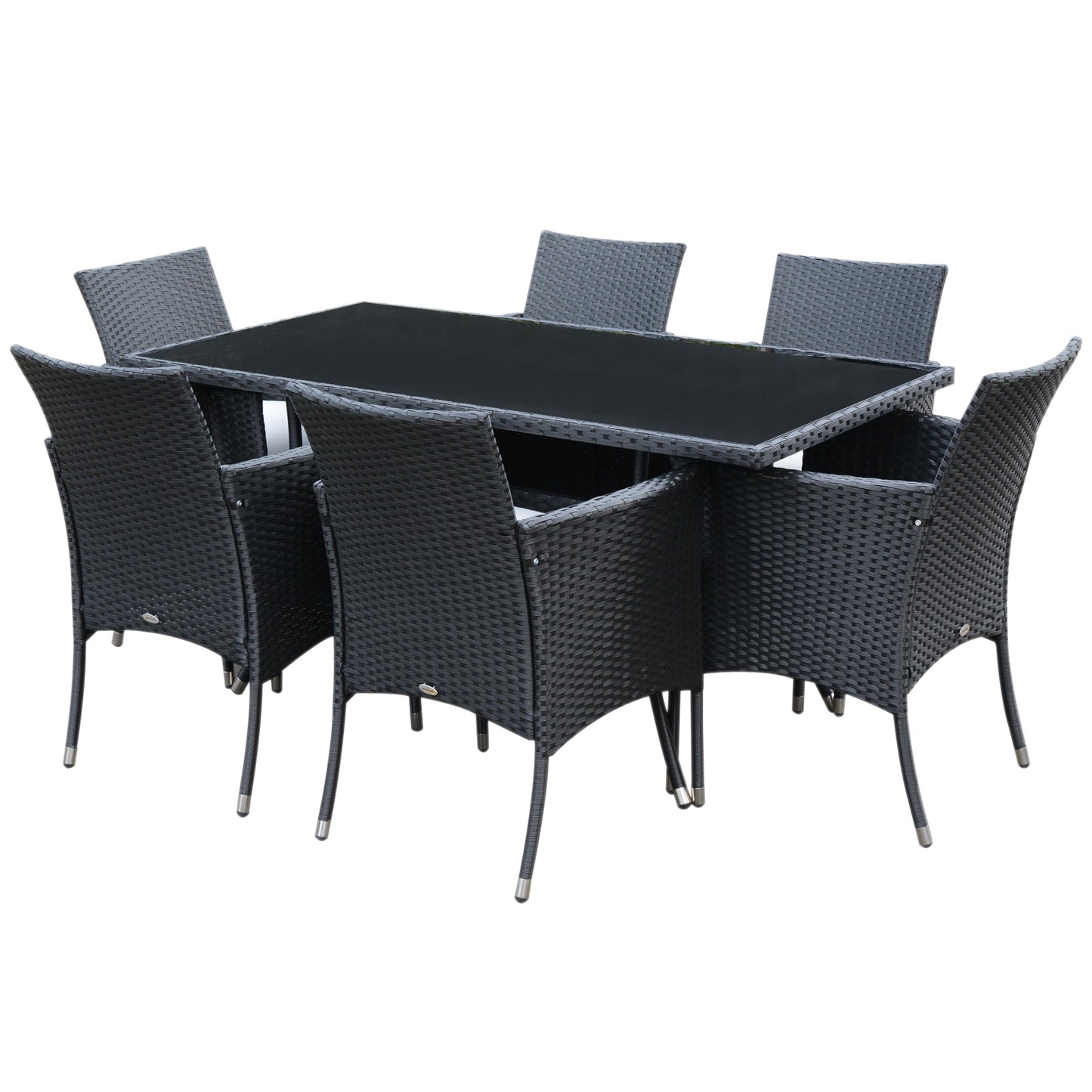 Outsunny 3PC Rattan Garden Furniture Storage Sofa Set 4 Seater Wicker Coffee Table Conservatory Sun Lounger Reclining Set Outdoor Weave with Cushion Grey 5