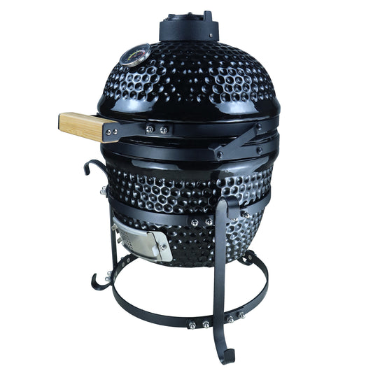 Outsunny Cast Iron Ceramic Charcoal BBQ Oven Black 4.5