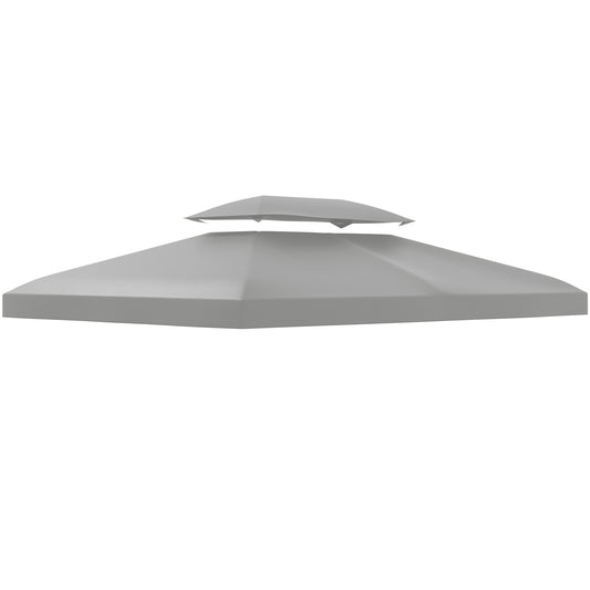 Outsunny Gazebo Roof Replacement, for 3 x 4m Frames - Light Grey 4.9