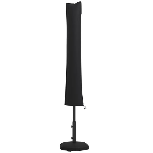 Outsunny Parasol Cover, Cantilever Umbrella Cover for 2-3.5 m Parasols, Banana Umbrella Cover with Zipper for Outdoor Garden, Patio, Black